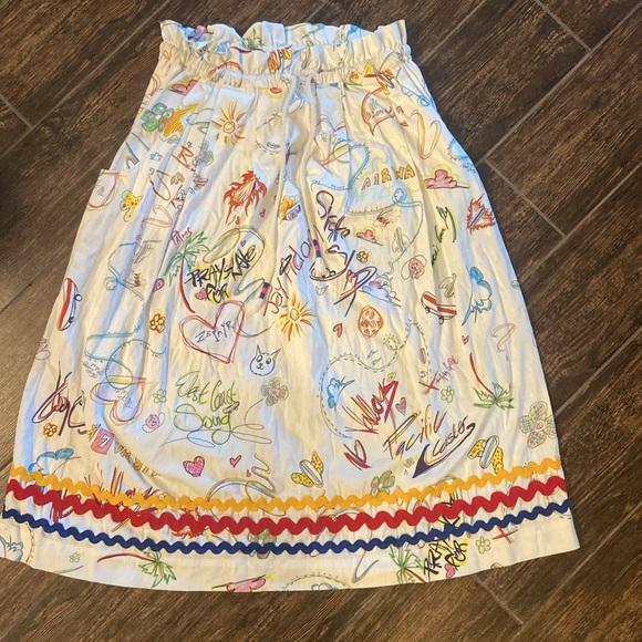 Mira Mikati White Printed A-Line Skirt - Picture 1 of 6